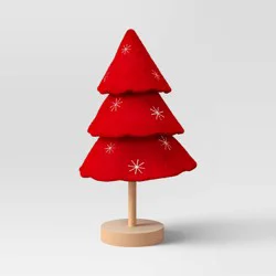 12" Christmas Three Layered Round Felt Tree Decor Red - Wondershop™