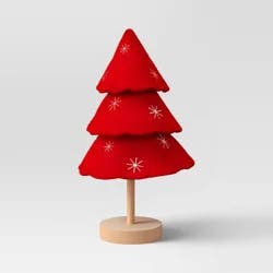 12" Christmas Three Layered Round Felt Tree Decor Red - Wondershop™