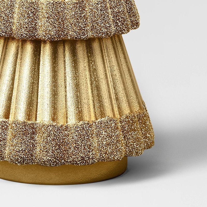 slide 3 of 3, 12" Christmas Gold Tree Foil and Glittered Trim - Wondershop™, 1 ct