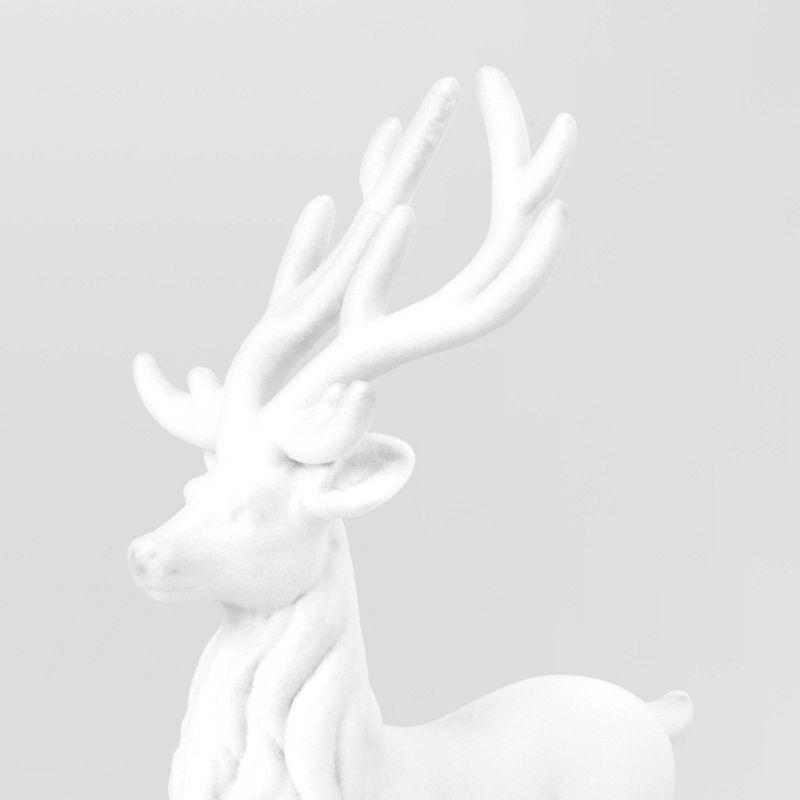 slide 3 of 3, 13.5" Christmas Flocked Standing Deer White - Wondershop™, 1 ct