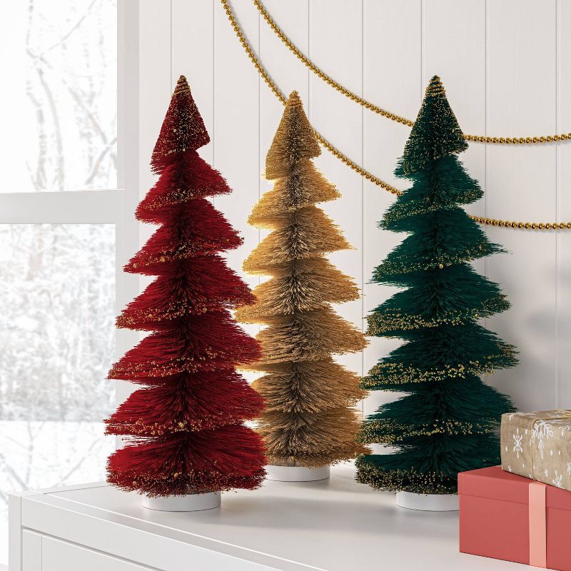slide 2 of 3, 16" Christmas Spiral Sisal Tree Gold Glitter - Wondershop™, 1 ct