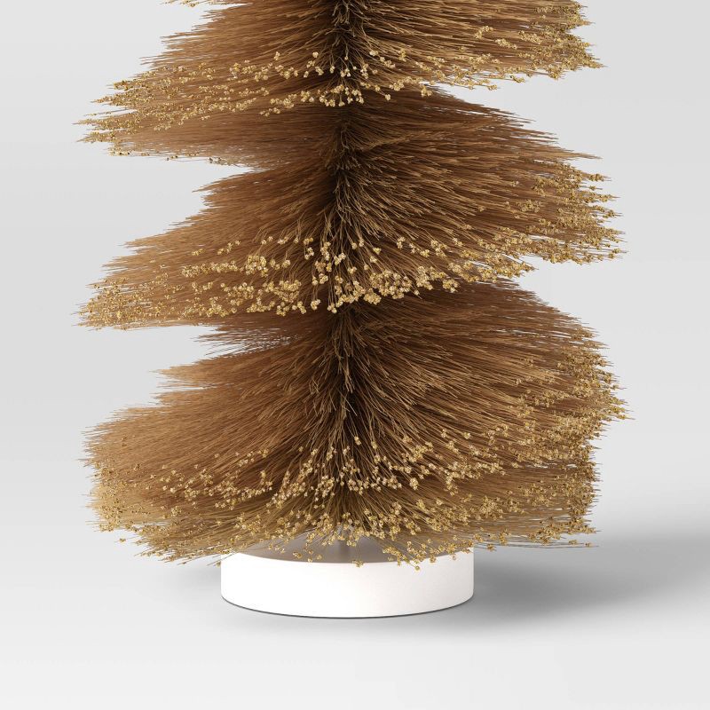 slide 3 of 3, 16" Christmas Spiral Sisal Tree Gold Glitter - Wondershop™, 1 ct