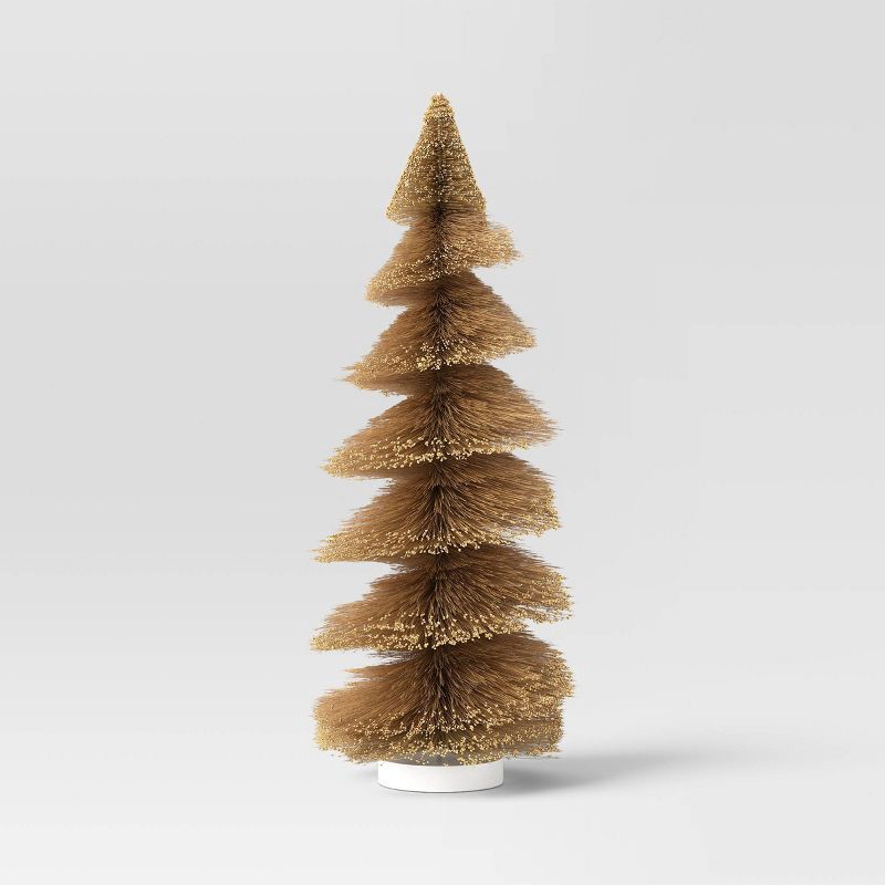 slide 1 of 3, 16" Christmas Spiral Sisal Tree Gold Glitter - Wondershop™, 1 ct