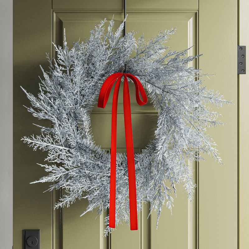 slide 2 of 3, 22" Christmas Silver Wreath - Wondershop™, 1 ct