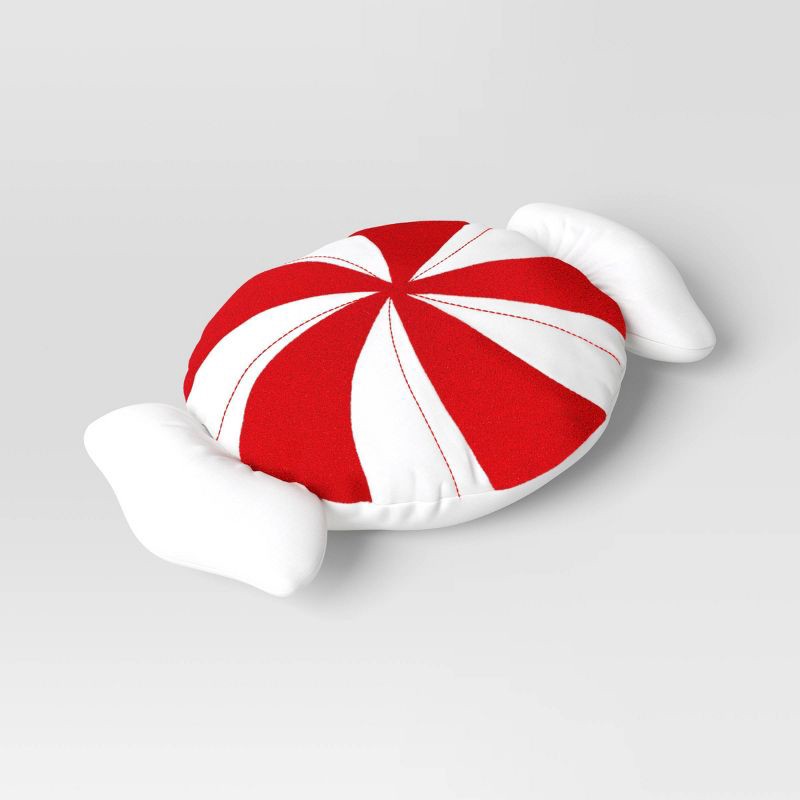 slide 3 of 4, 28" Christmas Peppermint Shaped Pillow Red/White - Wondershop™, 1 ct