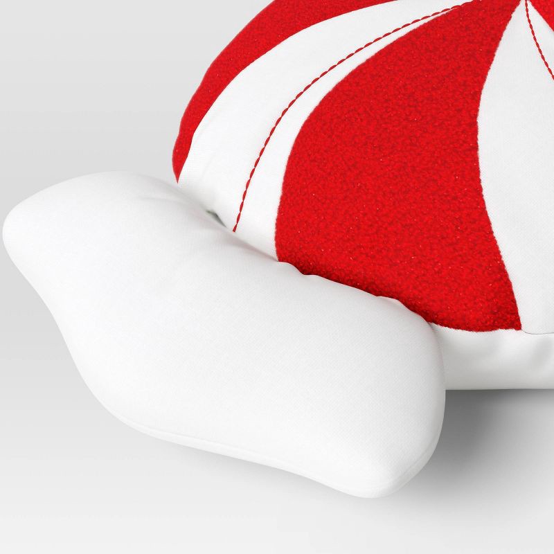 slide 4 of 4, 28" Christmas Peppermint Shaped Pillow Red/White - Wondershop™, 1 ct