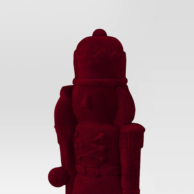 slide 3 of 3, 28" Christmas Flocked Nutcracker Red - Wondershop™, 1 ct