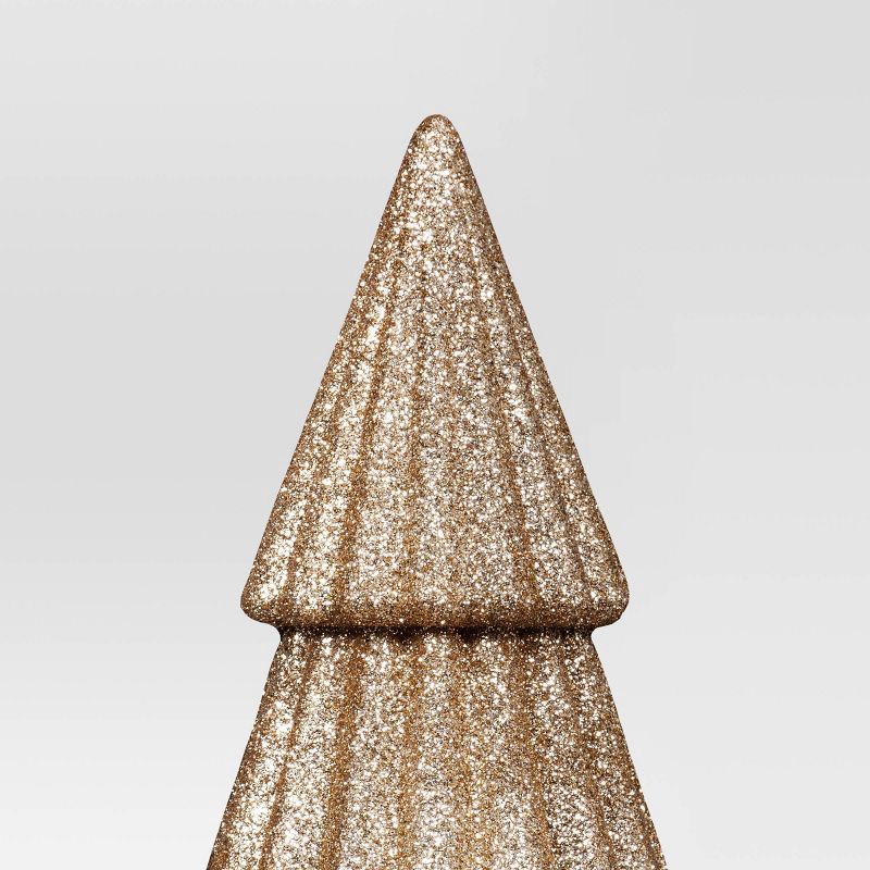 slide 3 of 3, 2pk Christmas Glittered Trees Gold - Wondershop™, 2 ct