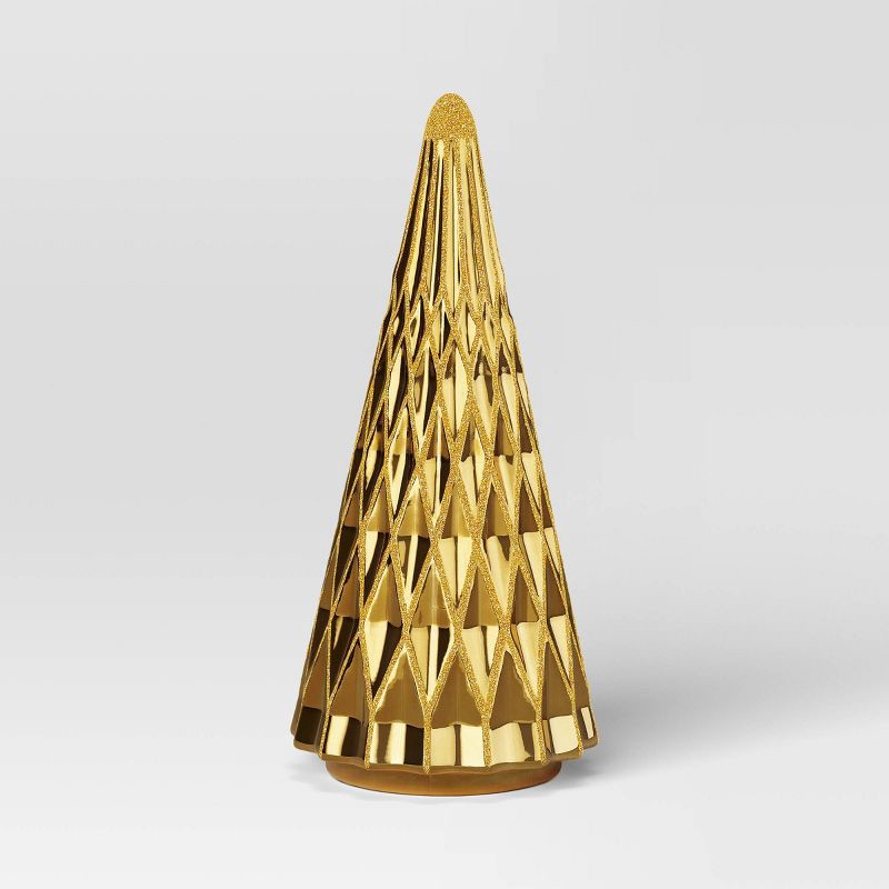 slide 3 of 4, 3ct Christmas Shatterproof Tree Gold - Wondershop™, 3 ct