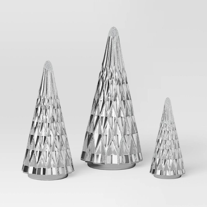 slide 1 of 3, 3ct Christmas Shatterproof Tree Silver - Wondershop™, 3 ct