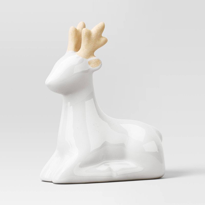 slide 4 of 5, 3ct Christmas Ceramic Deer Decor Set White- Wondershop™, 3 ct