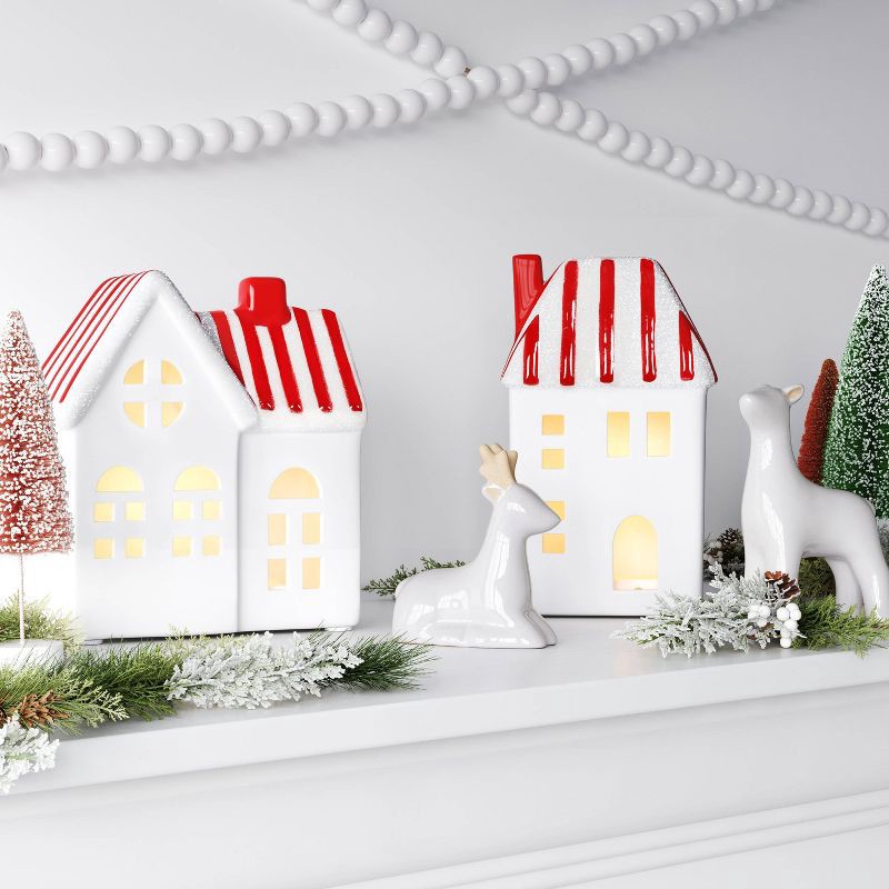 slide 2 of 3, 6.25" Christmas Lit White Ceramic House - Wondershop™, 1 ct