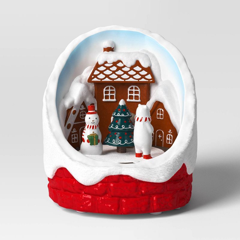 slide 3 of 4, 7'' Christmas Animated Gingerbread House Snowglobe - Wondershop™, 1 ct