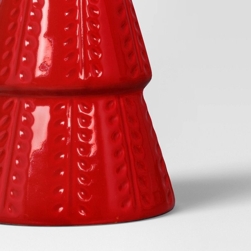 slide 3 of 3, 8" Christmas Ceramic Tree Shaped Decor Red - Wondershop™, 1 ct