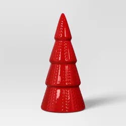 8" Christmas Ceramic Tree Shaped Decor Red - Wondershop™