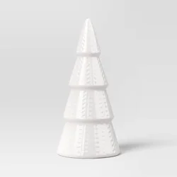 8" Christmas Ceramic Tree Shaped Decor White - Wondershop™