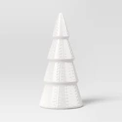 8" Christmas Ceramic Tree Shaped Decor White - Wondershop™