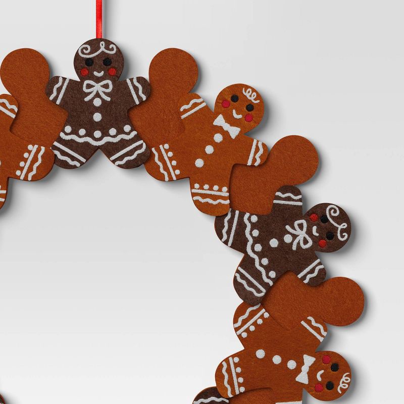 slide 3 of 3, Christmas Fabric Gingerbread Wreath - Wondershop™, 1 ct