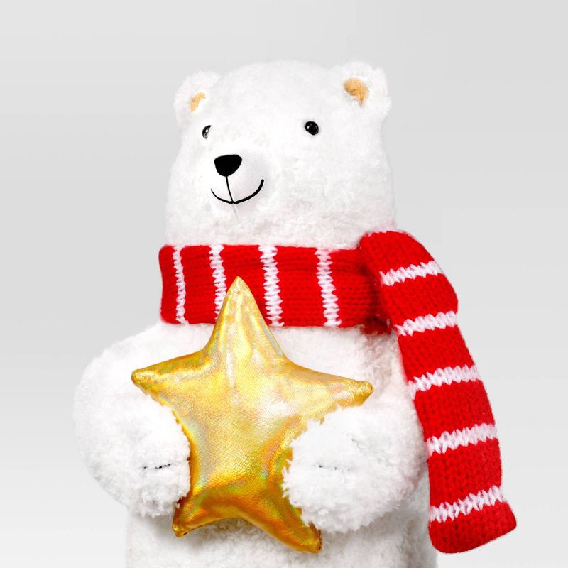 slide 3 of 3, Christmas Plush Polar Bear with Star Decor - Wondershop™, 1 ct