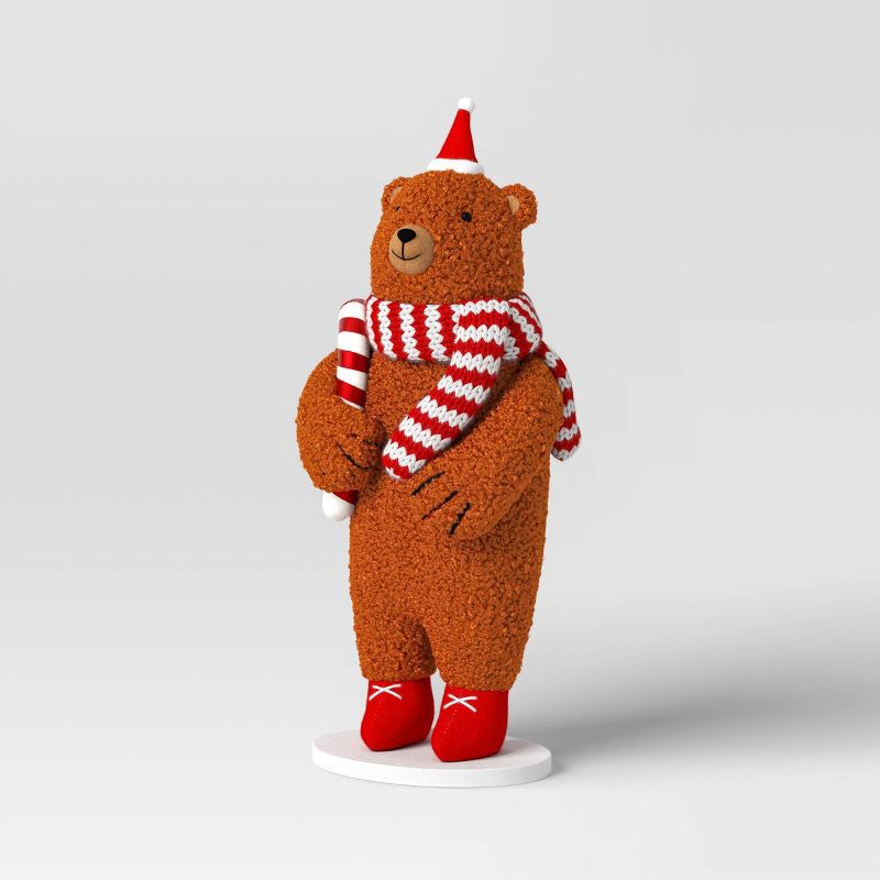 slide 1 of 3, Christmas Fabric Bear Decor - Wondershop™, 1 ct