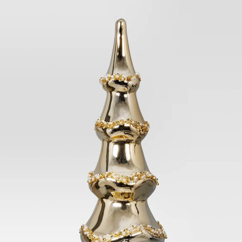 slide 3 of 3, 14.75" Christmas Glass Tree Decor Gold - Wondershop™, 1 ct