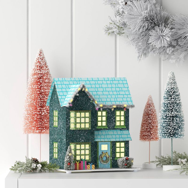 slide 2 of 3, Christmas Glitter House Blue - Wondershop™, 1 ct