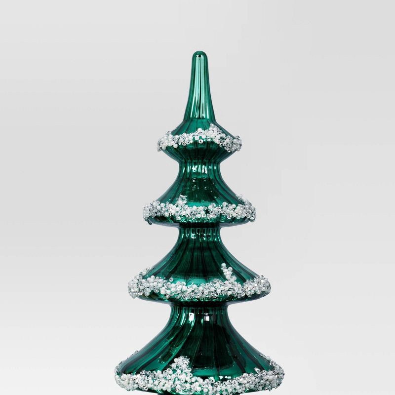slide 3 of 3, 14.75" Christmas Glass Tree Green - Wondershop™, 1 ct