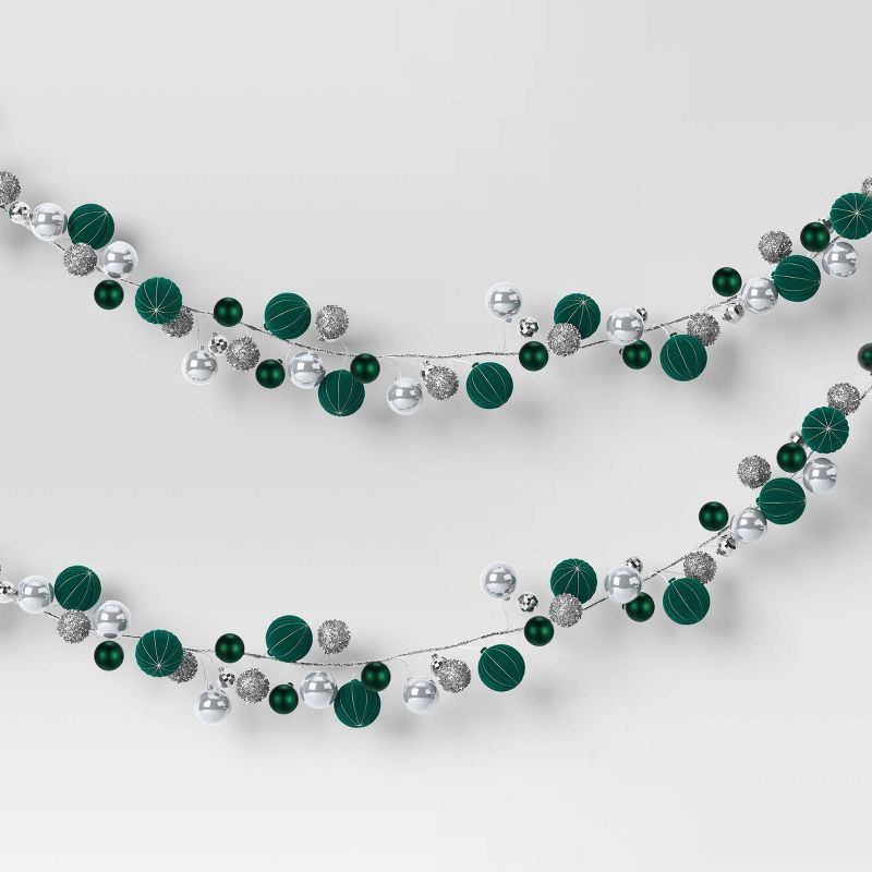 slide 1 of 3, Christmas Flocked and Glitter Shine Garland - Wondershop™, 1 ct