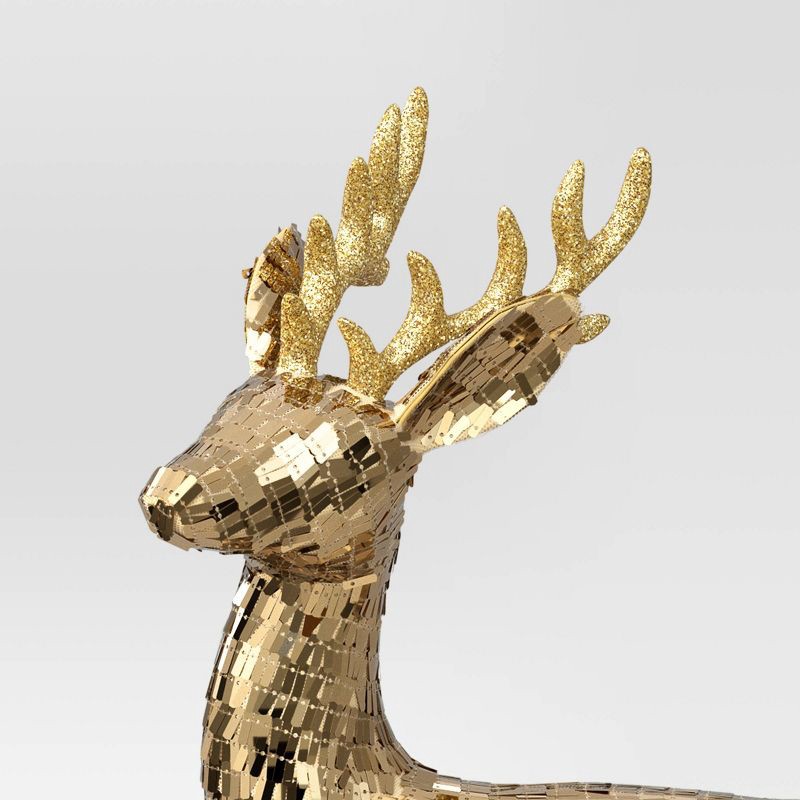 slide 3 of 3, Christmas Sequin Standing Deer Decor Gold - Wondershop™, 1 ct