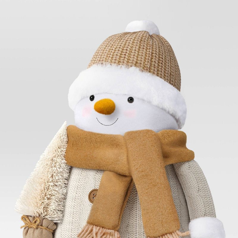 slide 3 of 3, Christmas Fabric Snowman Decor Pom Hat - Wondershop™, 1 ct