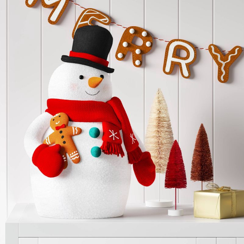 slide 2 of 3, Christmas Fabric Snowman Decor Top Hat - Wondershop™, 1 ct