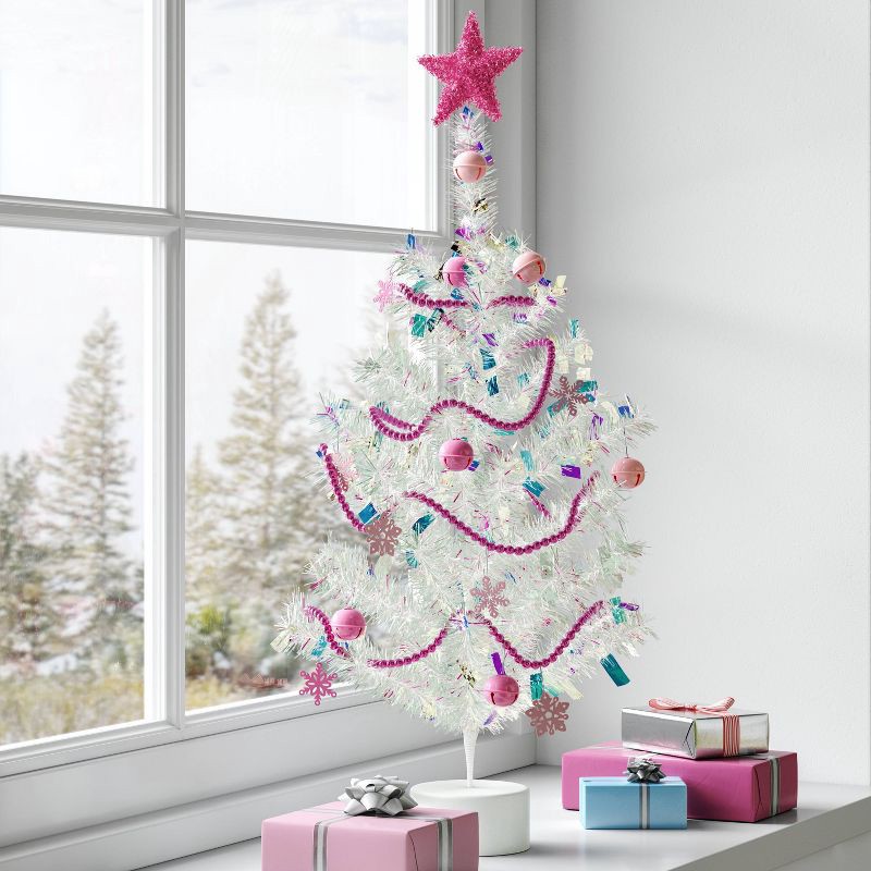 slide 2 of 4, 12pc Christmas Mini Tree Decor Trim Set Pink - Wondershop™, 12 ct