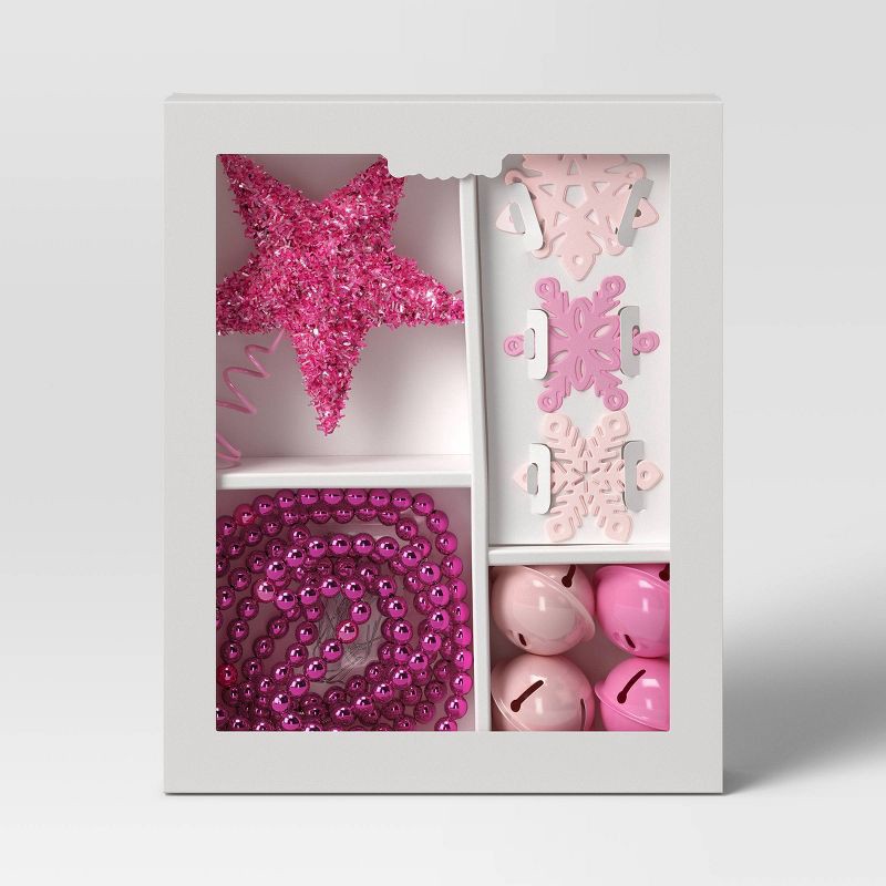slide 3 of 4, 12pc Christmas Mini Tree Decor Trim Set Pink - Wondershop™, 12 ct