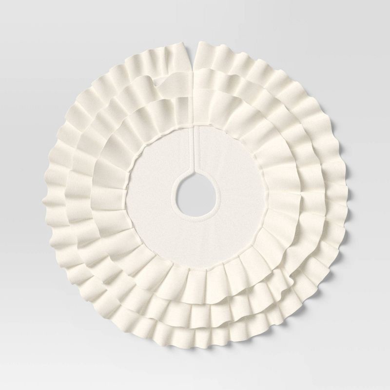 slide 3 of 4, Christmas Mini Ruffle Tree Skirt Cream - Wondershop™, 1 ct