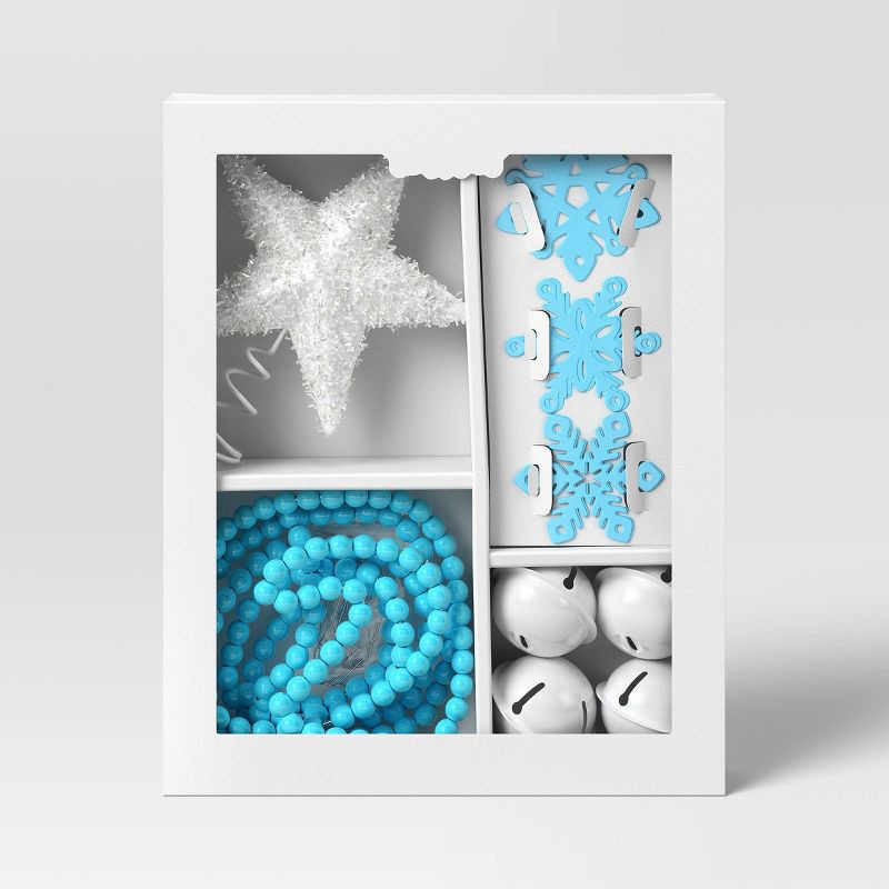 slide 3 of 4, 12pc Christmas Mini Tree Decor Trim Set Blue/White - Wondershop™, 12 ct