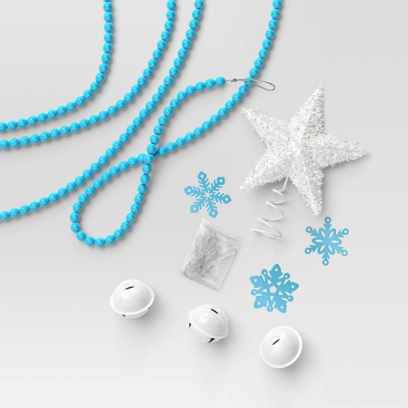 slide 1 of 4, 12pc Christmas Mini Tree Decor Trim Set Blue/White - Wondershop™, 12 ct