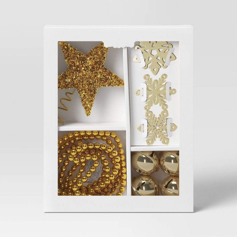 slide 3 of 4, 12pc Christmas Mini Tree Decor Trim Set Gold - Wondershop™, 12 ct