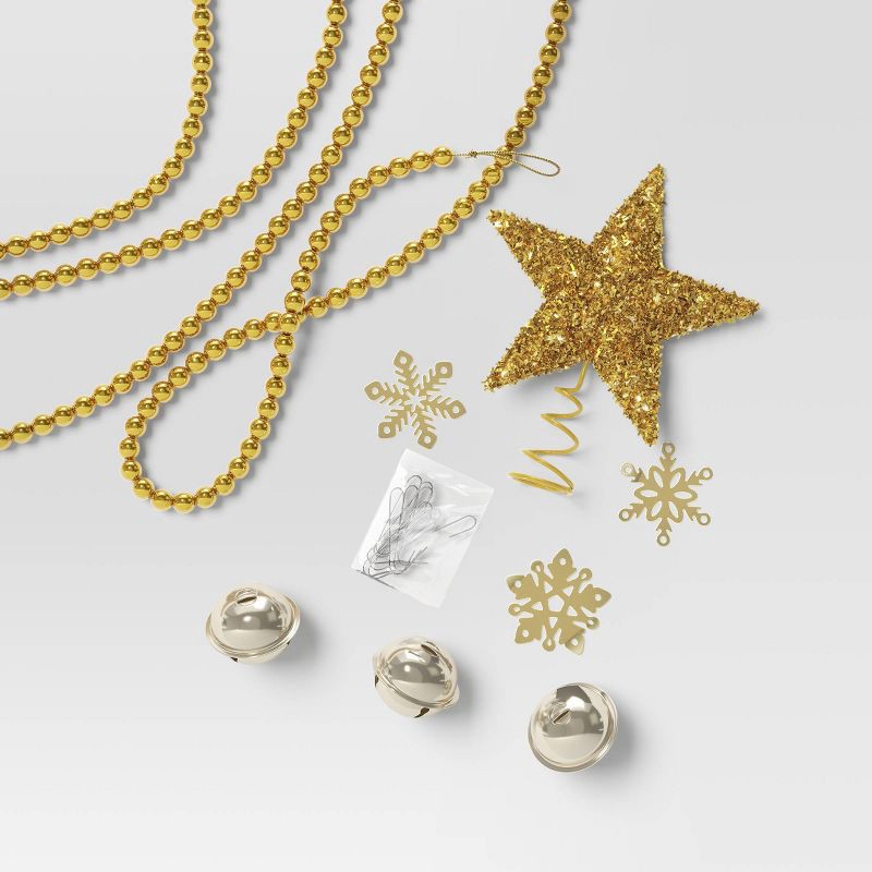 slide 1 of 4, 12pc Christmas Mini Tree Decor Trim Set Gold - Wondershop™, 12 ct