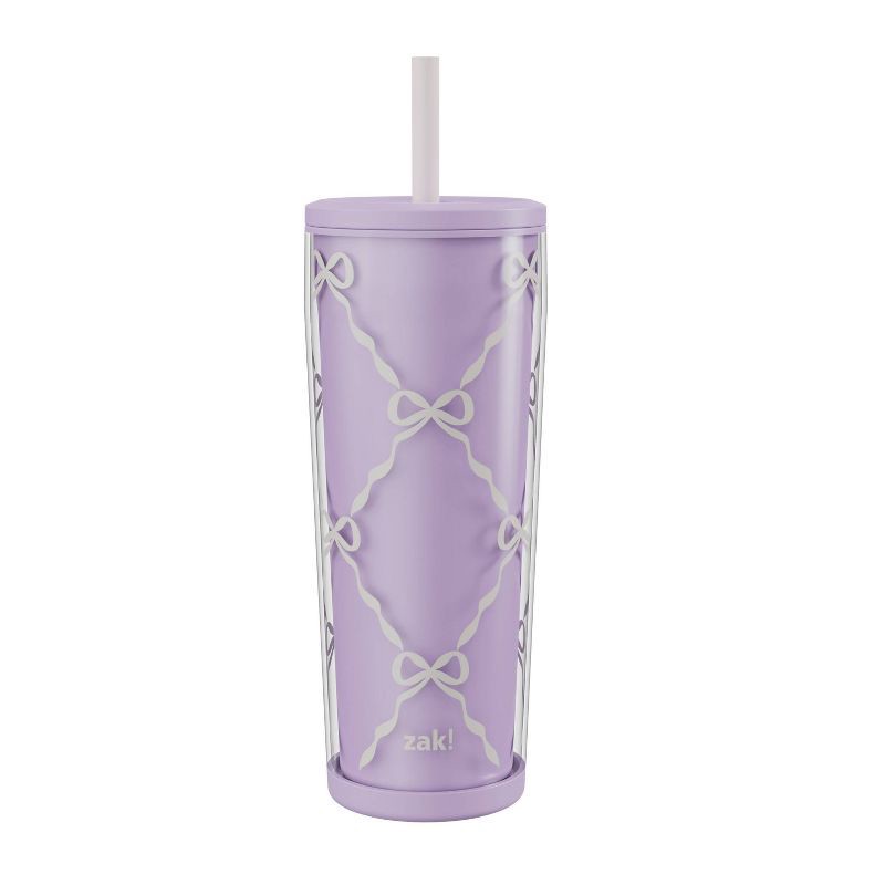 slide 1 of 5, Zak Designs 25oz Sugar Plum Ballerina Bows Plastic Straw Tumbler, 25 oz
