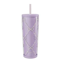 Zak Designs 25oz Sugar Plum Ballerina Bows Plastic Straw Tumbler