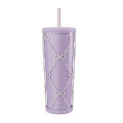 Zak Designs 25oz Sugar Plum Ballerina Bows Plastic Straw Tumbler