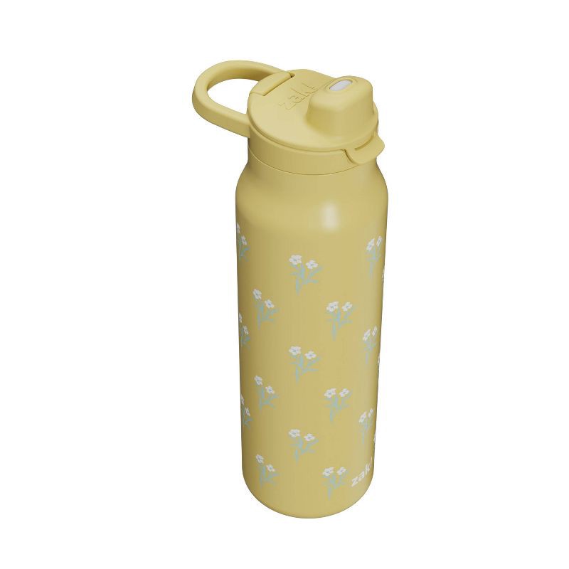 slide 3 of 6, Zak Designs 24oz Vanilla Posy Stainless Steel Manual Chug Bottle Yellow, 24 oz
