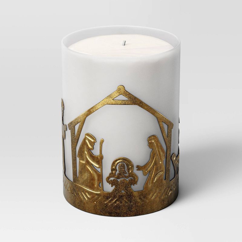 slide 3 of 3, Christmas Metal Gold Nativity Candle Holder - Wondershop™, 1 ct