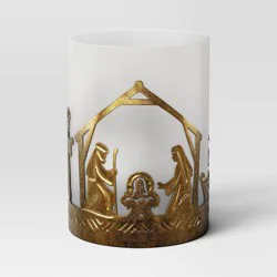 Christmas Metal Gold Nativity Candle Holder - Wondershop™