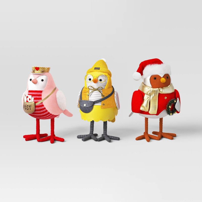 slide 3 of 6, 10pc Featherly Friends™ 2025 Anniversary Collection Christmas Bird Figurine Set - Wondershop™, 10 ct