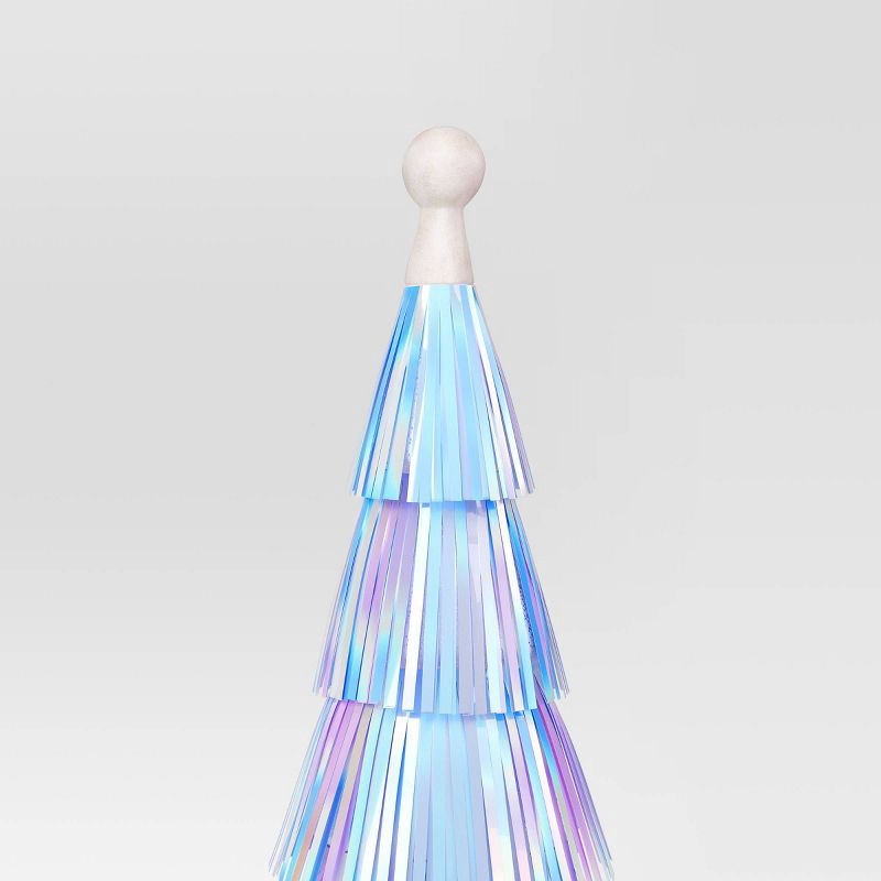 slide 3 of 3, 12" Christmas Tinsel Tree Decor Iridescent - Wondershop™, 1 ct