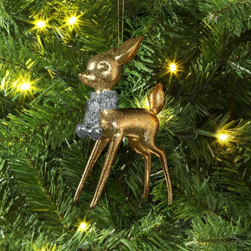 slide 2 of 3, Christmas Plastic Deer Ornament Gold - Wondershop™, 1 ct