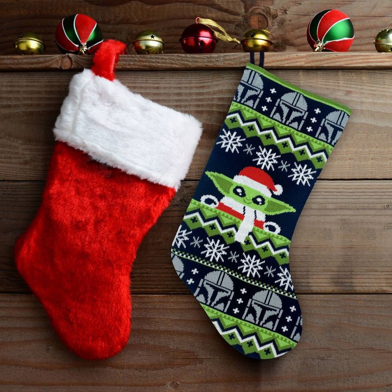 slide 3 of 3, Star Wars 20" Knit Stocking Yoda, 1 ct