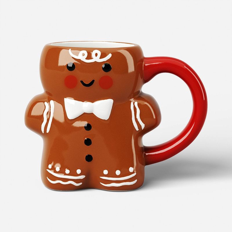 slide 1 of 3, 14.5 fl oz Christmas Figural Gingerbread Man Mug - Wondershop™, 14.5 fl oz