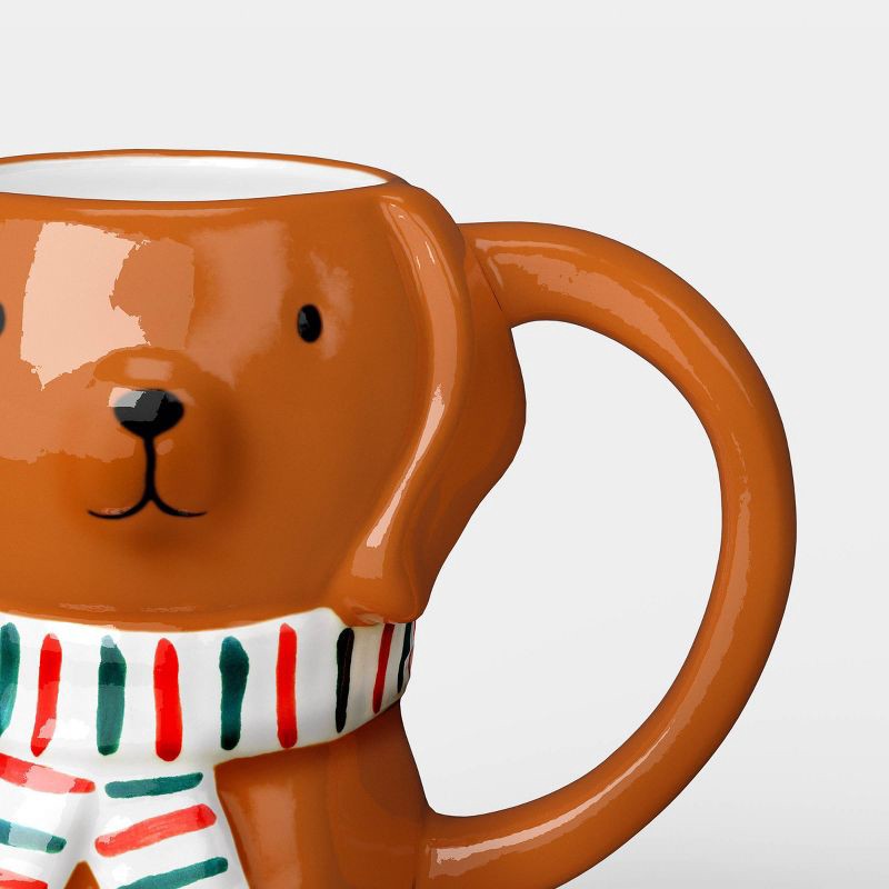 slide 3 of 3, 14oz Christmas Figural Dog Mug with Scarf - Wondershop™, 14 oz